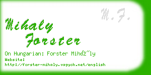 mihaly forster business card